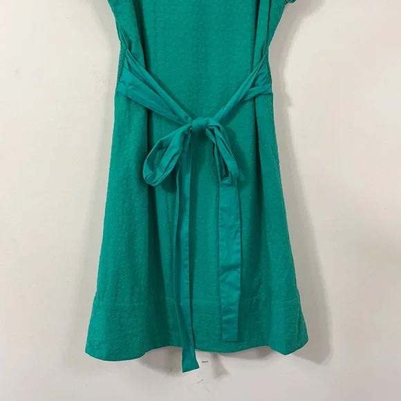 BCBG Paris Green V-Neck Cap Sleeve Tie Back Knee Length Dress 2 - Picture 9 of 11
